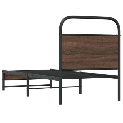 Bedframe zonder matras bewerkt hout bruin eikenkleur 75x190 cm 7