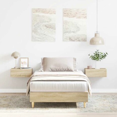 Bedframe zonder matras 90x200 cm spaanplaat sonoma eikenkleurig 1