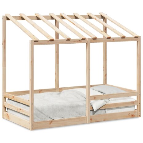 Kinderbed met bedhuis 70x140 cm massief grenenhout 2
