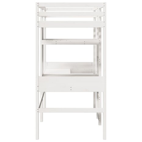 Hoogslaper zonder matras massief grenenhout wit 90x190 cm 6