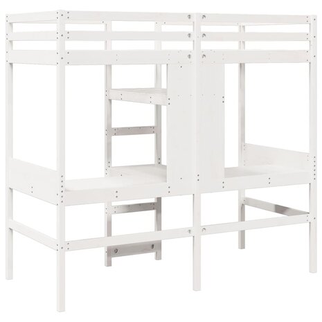 Hoogslaper zonder matras massief grenenhout wit 90x190 cm 7