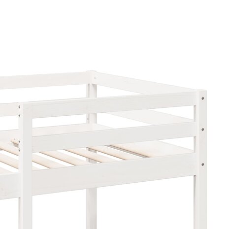 Hoogslaper zonder matras massief grenenhout wit 90x190 cm 8