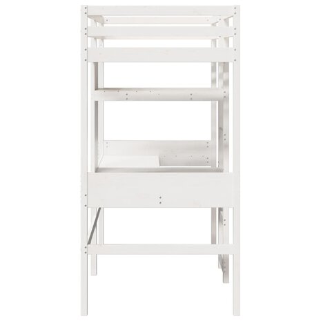 Hoogslaper zonder matras massief grenenhout wit 75x190 cm 6