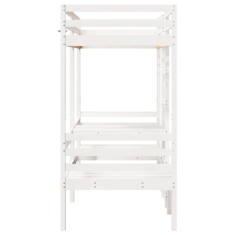 Hoogslaper met bureau en stoelen grenenhout wit 90x200cm 6