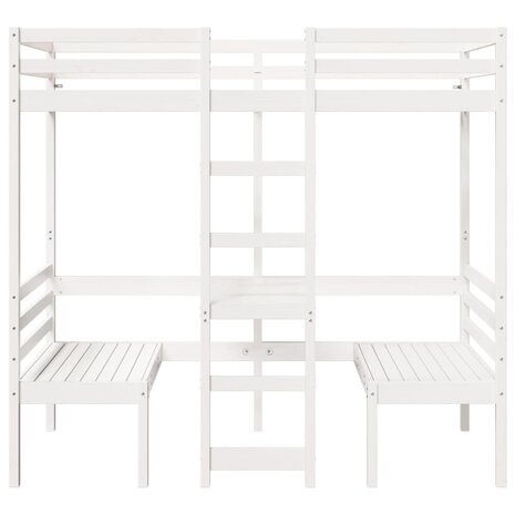 Hoogslaper met bureau en stoelen grenenhout wit 90x200cm 5