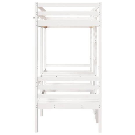 Hoogslaper met bureau en stoelen grenenhout wit 90x200cm 6