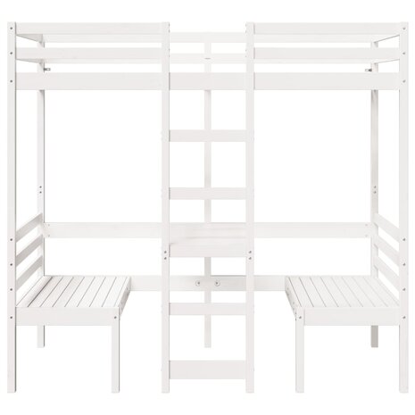 Hoogslaper met bureau en stoelen grenenhout wit 75x190 cm 5