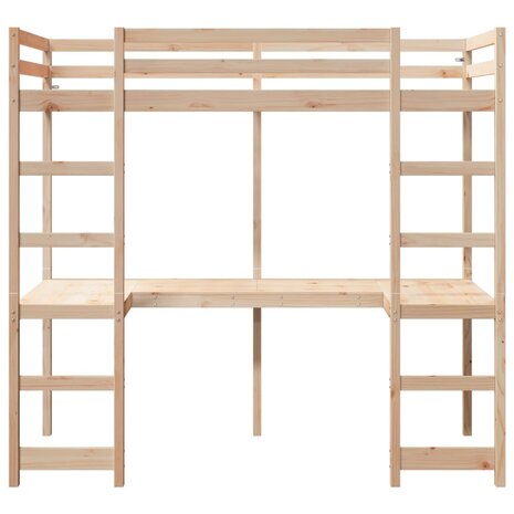 Hoogslaper zonder matras massief grenenhout 80x200 cm 5