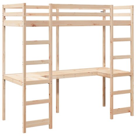 Hoogslaper zonder matras massief grenenhout 75x190 cm 3