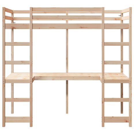 Hoogslaper zonder matras massief grenenhout 75x190 cm 5