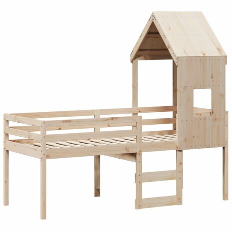Hoogslaper met bedhuis massief grenenhout 80x200 cm 3