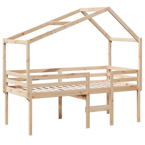 Hoogslaper met bedhuis massief grenenhout 80x200 cm 3