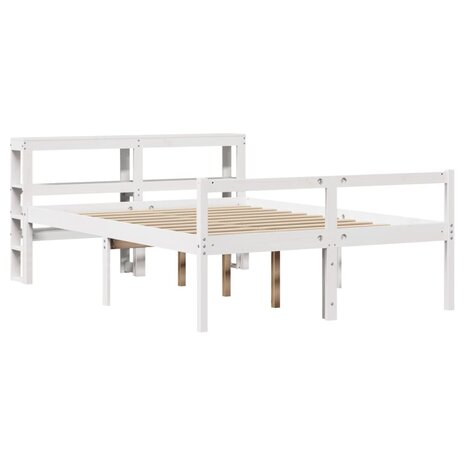 Seniorenbed met hoofdbord massief grenenhout wit 140x200 cm 3