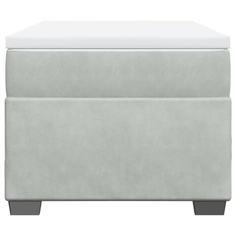 Boxspring met matras fluweel lichtgrijs 80x200 cm 4