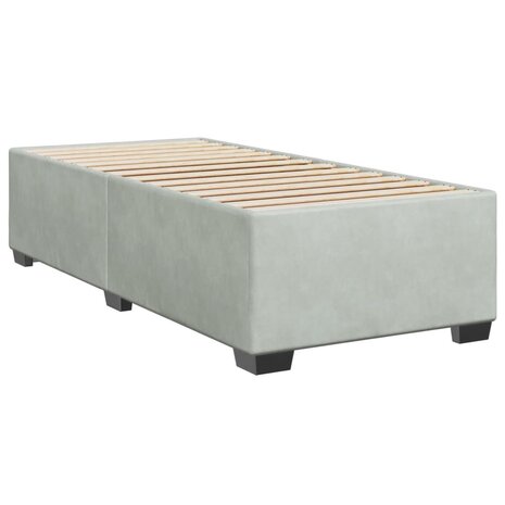 Boxspring met matras fluweel lichtgrijs 80x200 cm 5
