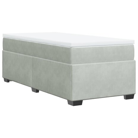Boxspring met matras fluweel lichtgrijs 80x200 cm 9