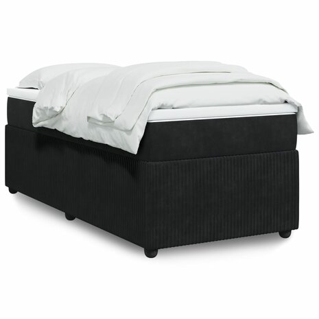 Boxspring met matras fluweel zwart 90x190 cm 1