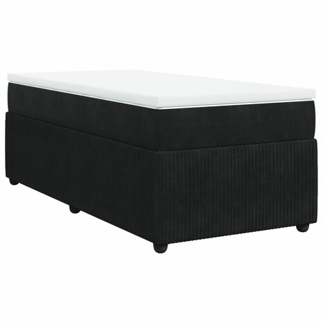 Boxspring met matras fluweel zwart 90x190 cm 2