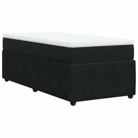 Boxspring met matras fluweel zwart 90x190 cm 9