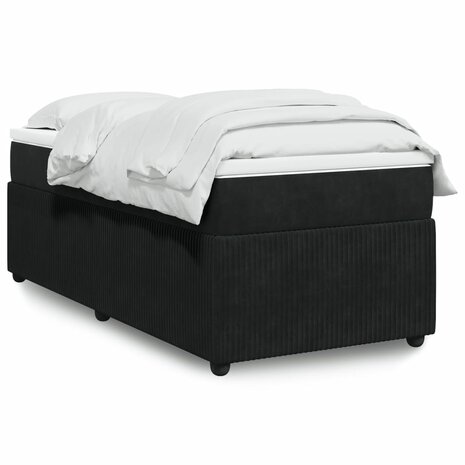 Boxspring met matras fluweel zwart 90x200 cm 1