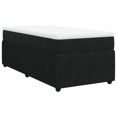 Boxspring met matras fluweel zwart 90x200 cm 2