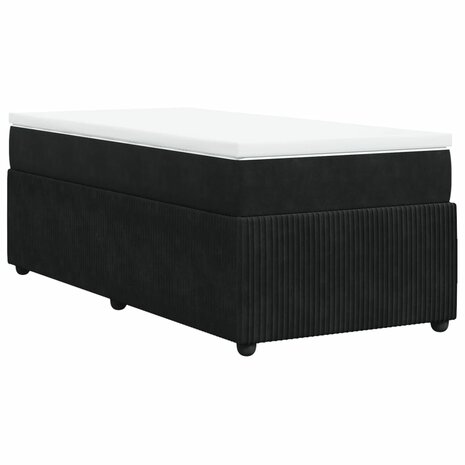 Boxspring met matras fluweel zwart 90x200 cm 9