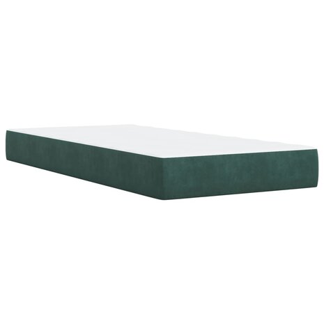 Boxspring met matras fluweel donkergroen 90x200 cm 6