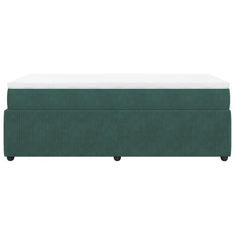 Boxspring met matras fluweel donkergroen 90x200 cm 8