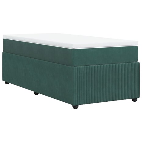 Boxspring met matras fluweel donkergroen 90x200 cm 9