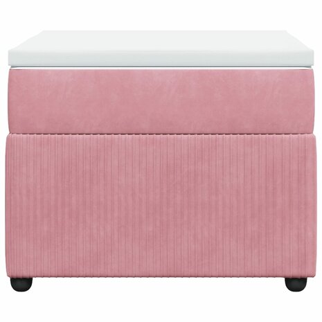 Boxspring met matras fluweel roze 90x200 cm 4