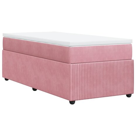 Boxspring met matras fluweel roze 90x200 cm 9
