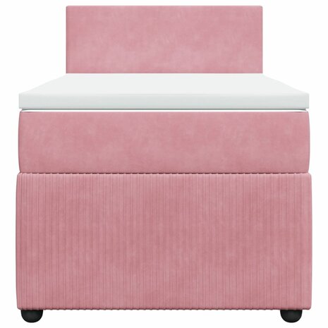 Boxspring met matras fluweel roze 80x200 cm 4
