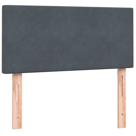 Boxspring met matras fluweel donkergrijs 80x210 cm 6