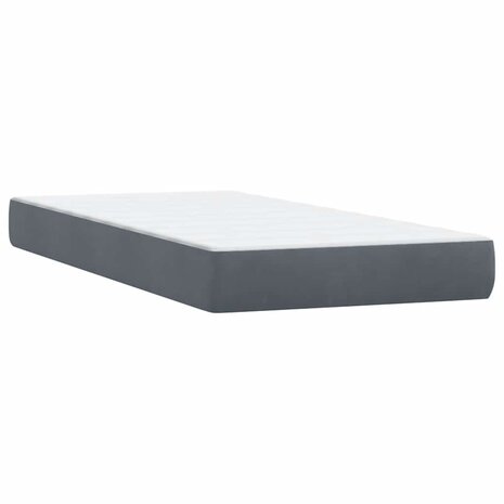 Boxspring met matras fluweel donkergrijs 80x210 cm 7
