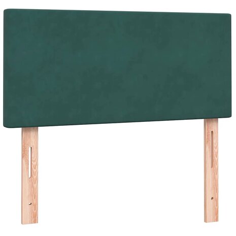 Boxspring met matras fluweel donkergroen 80x210 cm 6