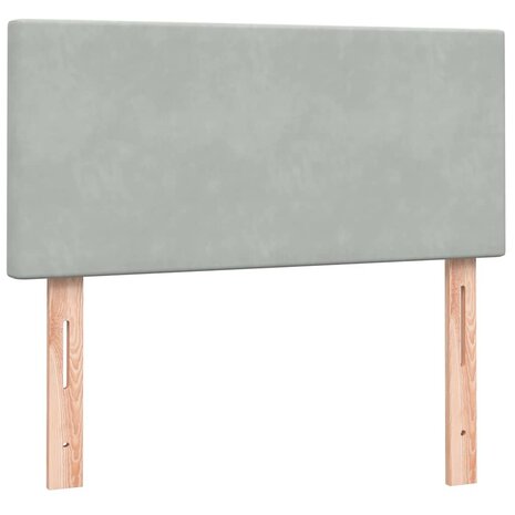 Boxspring met matras fluweel lichtgrijs 80x220 cm 6