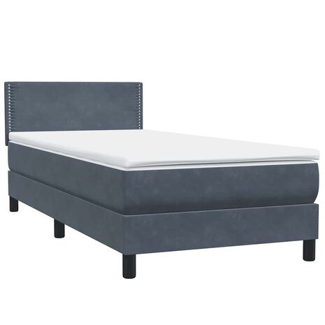 Boxspring met matras fluweel donkergrijs 80x210 cm 4
