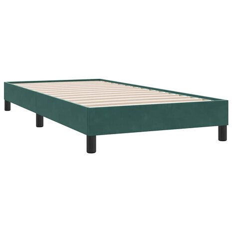 Boxspring met matras fluweel donkergroen 80x210 cm 5