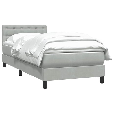Boxspring met matras fluweel lichtgrijs 80x220 cm 3