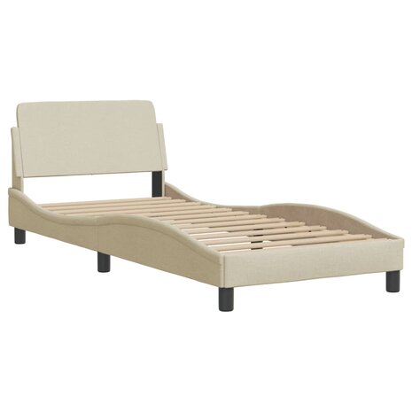Bed met matras stof crèmekleurig 80x200 cm 4