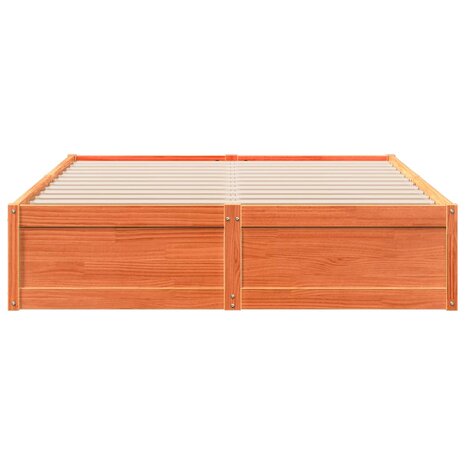 Bed met matras massief grenenhout wasbruin 140x190 cm 4