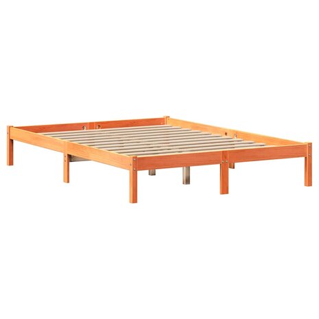 Bed met matras massief grenenhout wasbruin 140x190 cm 7