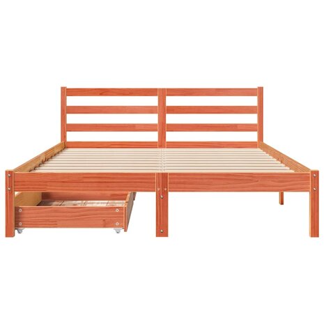 Bed met matras massief grenenhout wasbruin 140x190 cm 4