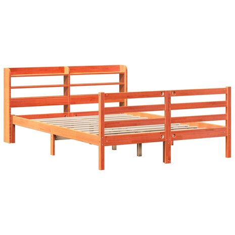 Bed met matras massief grenenhout wasbruin 140x190 cm 3