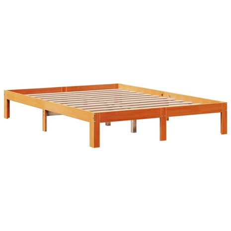 Bed met matras massief grenenhout wasbruin 140x190 cm 5