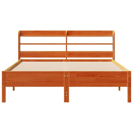 Bed met matras massief grenenhout wasbruin 140x190 cm 4