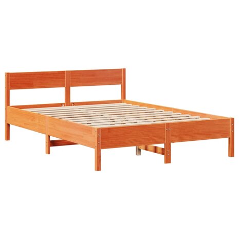 Bed met matras massief grenenhout wasbruin 140x190 cm 7
