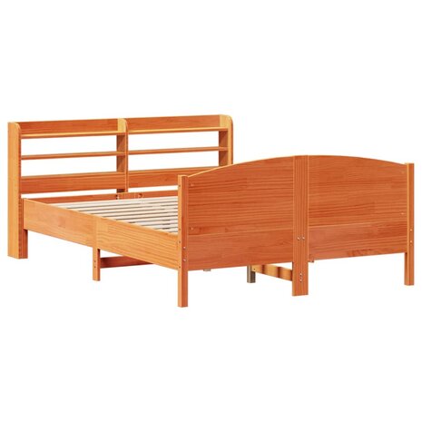 Bed met matras massief grenenhout wasbruin 140x190 cm 3