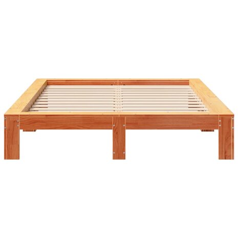 Bed met matras massief grenenhout wasbruin 140x190 cm 4