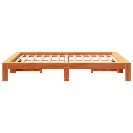 Bed met matras massief grenenhout wasbruin 140x190 cm 5